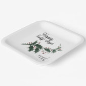 Happy Holly Days Custom Family Name Christmas Papieren Bordje (Gebogen)