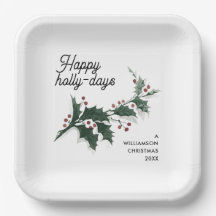 Happy Holly Days Custom Family Name Christmas