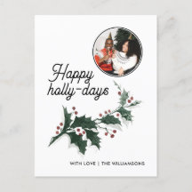 Happy Holly Days Family Photo Holiday