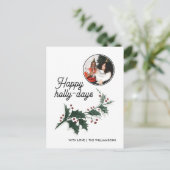 Happy Holly Days Family Photo Holiday Briefkaart (Staand voorkant)