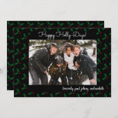 Happy Holly Days Funny Holiday-fotokaart (Voorkant / Achterkant)