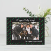 Happy Holly Days Funny Holiday Veel fotokaart (Staand voorkant)