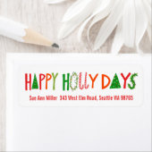 HAPPY HOLLY DAYS Holiday Christmas CUSTOM address Etiket (Insitu)