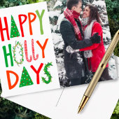 HAPPY HOLLY DAYS Holiday Xmas Kerstmis CUSTOM Briefkaart