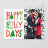 HAPPY HOLLY DAYS Holiday Xmas Kerstmis CUSTOM Briefkaart (Voorkant)