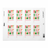HAPPY HOLLY DAYS Holiday Xmas Kerstmis CUSTOM Etiket (Full Sheet)