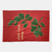 Happy Holly-Days-kerstkeukenhanddoek Theedoek (Horizontaal)