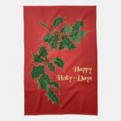 Happy Holly-Days-kerstkeukenhanddoek Theedoek (Verticaal)