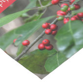 Happy Holly Days Red Berries Fotografische Holiday Medium Tafelloper (Hoek)