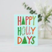 HAPPY HOLLY DAYS Sweet Holiday Xmas Kerstmis Briefkaart (Staand voorkant)