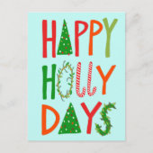 HAPPY HOLLY DAYS Sweet Holiday Xmas Kerstmis Briefkaart (Voorkant)