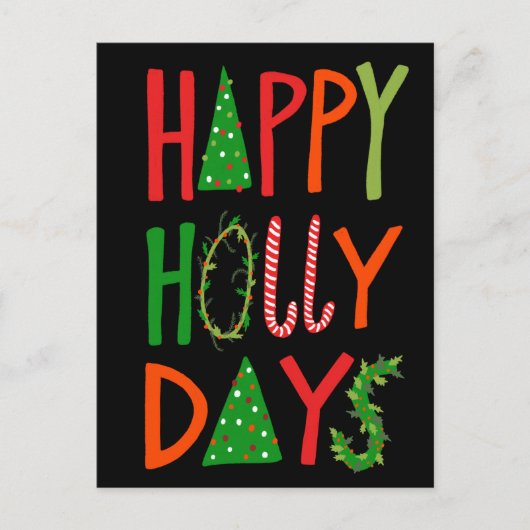 HAPPY HOLLY DAYS Sweet Holiday Xmas Kerstmis Briefkaart (Voorkant)