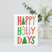 HAPPY HOLLY DAYS Sweet Holiday Xmas Kerstmis Briefkaart (Staand voorkant)
