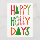 HAPPY HOLLY DAYS Sweet Holiday Xmas Kerstmis Briefkaart (Voorkant)