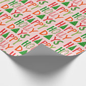 HAPPY HOLLY DAYS Sweet Holiday Xmas Kerstmis Cadeaupapier (Hoek)