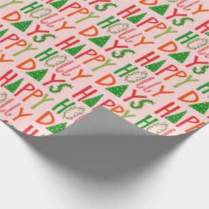 HAPPY HOLLY DAYS Sweet Holiday Xmas Kerstmis Cadeaupapier