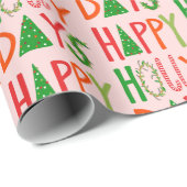 HAPPY HOLLY DAYS Sweet Holiday Xmas Kerstmis Cadeaupapier (Rol Hoek)