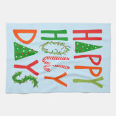 HAPPY HOLLY DAYS Sweet Holiday Xmas Kerstmis Theedoek (Horizontaal)