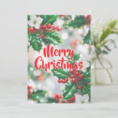 Happy Holly Dayz Custom Photo Christmas Kaart (Staand voorkant)