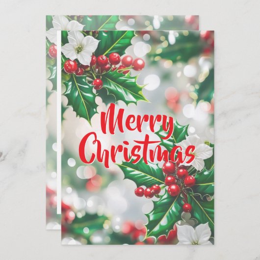 Happy Holly Dayz Custom Photo Christmas Kaart (Voorkant / Achterkant)