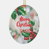 Happy Holly Dayz Kerstversiering met Foto Keramisch Ornament (Rechts)