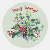 Happy Holly Holiday Sticker (Voorkant)