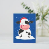 Happy Holstein Cow in de kerstsneeuw Briefkaart (Staand voorkant)