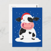 Happy Holstein Cow in de kerstsneeuw Briefkaart (Voorkant / Achterkant)