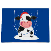 Happy Holstein Cow in de kerstsneeuw Groot Cadeauzakje (Voorkant)
