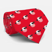 Happy Holstein-Koe draagt een kerstkerstkerstkerst Stropdas (Opgerold)