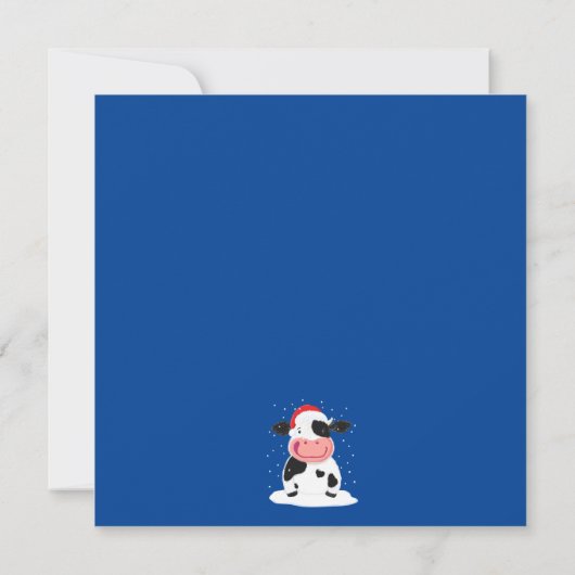 Happy Holstein-Koe in de kerstwinter (Achterkant)