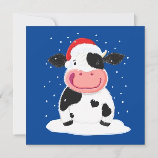 Happy Holstein-Koe in de kerstwinter (Voorkant)