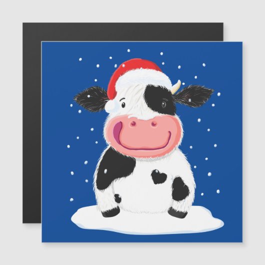 Happy Holstein-Koe in de kerstwinter (Voorkant / Achterkant)