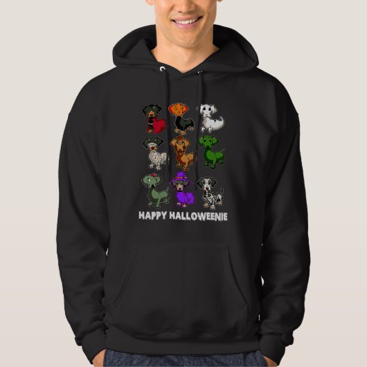 Happy Holweenie Dachshund Hoodie (Voorkant)