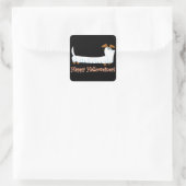 Happy Holweiner Dachshund Vierkante Sticker (Tas)