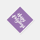 Happy Holy Days Feestdagen Feestdagen Kerst Paarse Servetten (Hoek)