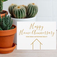 Happy Home Anniversary Vastgoedmaatschappij Goud