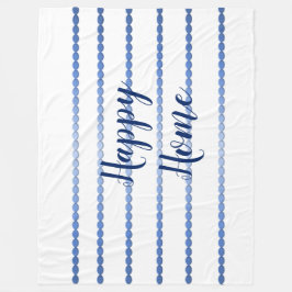 Happy Home Blue Stripes Fleece Blanket