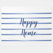 Happy Home Blue Stripes Fleece Blanket (Voorkant (Horizontaal))