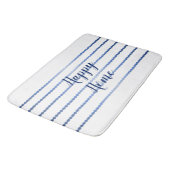 Happy Home Blue Stripes White Bath Mat (Gekanteld)