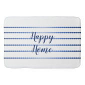 Happy Home Blue Stripes White Bath Mat (Voorkant)