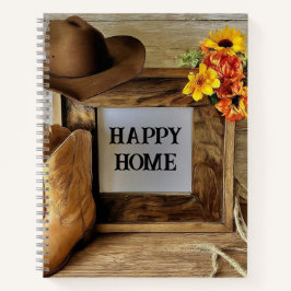 Happy Home Cowgirl Cowboystijl met cowboylaarzen Notitieboek