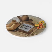 Happy Home Cowgirl Cowboystijl met cowboylaarzen Papieren Bordje (Gekanteld)