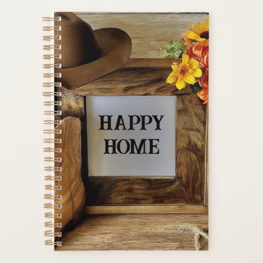 Happy Home Cowgirl Cowboystijl met cowboylaarzen Planner (Voorkant)
