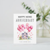 Happy Home Jubileum Ballonnen Harten Realty Briefkaart (Staand voorkant)