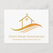 Happy Home Jubileum Chic Gold House Real Estate Briefkaart (Voorkant)