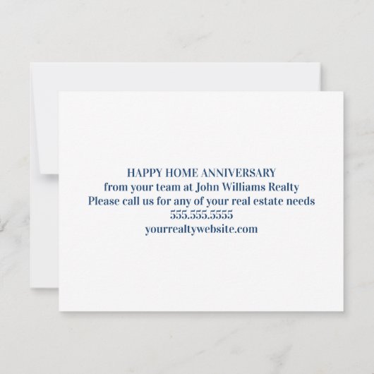 Happy Home Jubileum Custom Realtor Kaart (Achterkant)