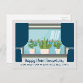 Happy Home Jubileum Cute Custom Window Planten Briefkaart (Voorkant / Achterkant)