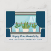 Happy Home Jubileum Cute Custom Window Planten Briefkaart (Voorkant)