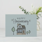 Happy Home Jubileum - Gepersonaliseerd huishouden Bedankkaart (Staand voorkant)